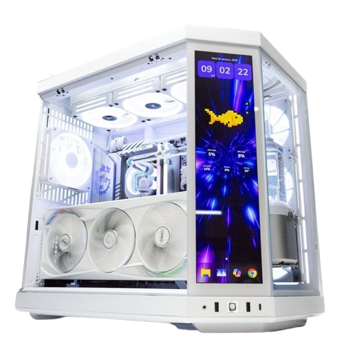 PcCom Custom Ryzen 7 9800X3D / 64GB / 4TB M.2 / RTX 5090 + Windows 11 Pro - Blanco