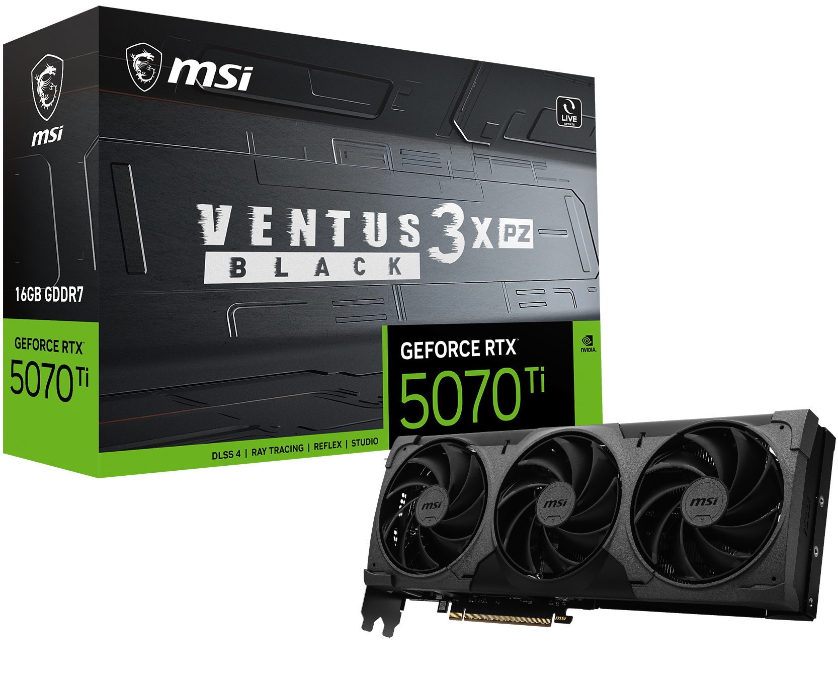 MSI GeForce RTX 5070 Ti 16G VENTUS 3X PZ BLACK