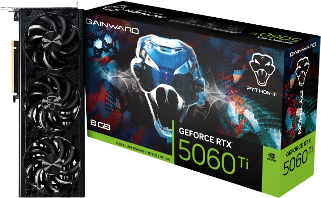 Gainward GeForce RTX 5060 Ti Python III 8GB GDDR7 PCI-Express Graphics Card