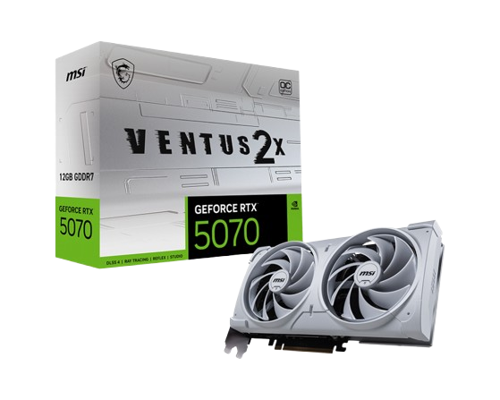 MSI GeForce RTX 5070 Ventus 2X OC White 12GB GDDR7 PCI-Express Graphics Card