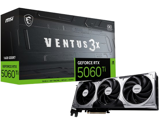 MSI GeForce RTX 5060 Ti Ventus 3x OC 16GB GDDR7 PCI-Express Graphics Card