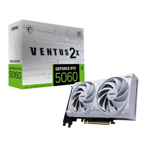 MSI GeForce RTX 5060 Ti Ventus 2x OC White 8GB GDDR7 PCI-Express Graphics Card