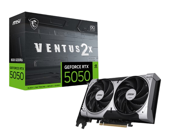 MSI GeForce RTX 5050 Ventus 2X OC 8GB GDDR6 PCI-Express Graphics Card