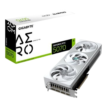 GeForce RTX 5070 AERO OC 12G Scheda Grafica - 12GB GDDR7, 192 bit, PCI-E 5.0, 2625 MHz Core Clock, 3 x DP 2.1a, 1 x HDMI 2.1b, NVIDIA DLSS 4, GV-N5070AERO OC-12GD
