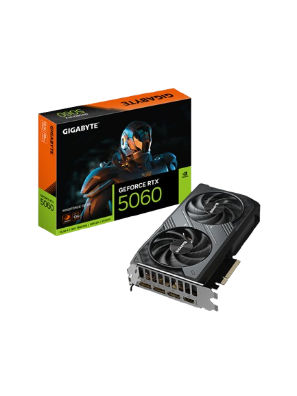 GIGABYTE GeForce RTX 5060 WindForce 2 OC - 8GB GDDR7 RAM - Grafikkort