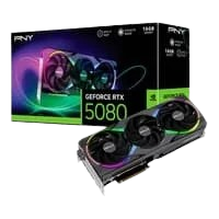 Placa de Vídeo PNY RTX 5080 EPIC-X NVIDIA GeForce 16GB ARGB GDDR7 G-Sync Ray Tracing DLSS 4 HDR Triple Fan - VCG508016TFXXPB1