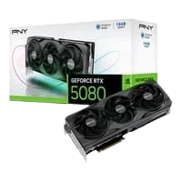 Placa de Vídeo PNY RTX 5080 NVIDIA GeForce 16GB ARGB GDDR7 G-Sync Ray Tracing DLSS 4 HDR Triple Fan - VCG508016TFXPB1