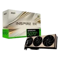 Placa de Vídeo MSI GeForce RTX 5070 Ti 16G INSPIRE 3X OC PLUS NVIDIA GeForce 16GB GDDR7 256 bits FP4 e DLSS 4 - G507T-16I3CP