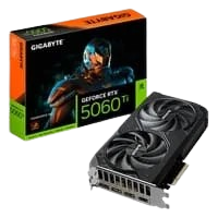 Placa de Vídeo RTX 5060 TI Windforce Gigabyte NVIDIA GeForce 16 GB GDDR7 128 bits DLSS 4 Ray Tracing - GV-N506TWF2-16GD