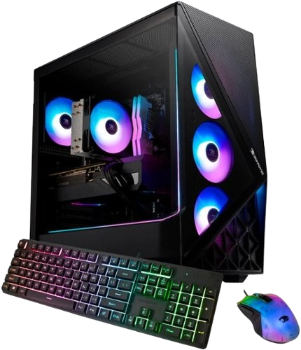iBUYPOWER - Slate 9 Black Gaming Desktop PC - Intel Core i7 14700F, NVIDIA GeForce RTX 5060 8GB, 32GB DDR5 RGB,1TB NVMe - Black