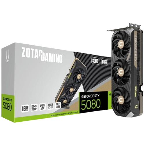 ZOTAC GAMING GeForce RTX 5080 SOLID CORE 16GB GDDR7 Reflex 2 RTX AI DLSS4