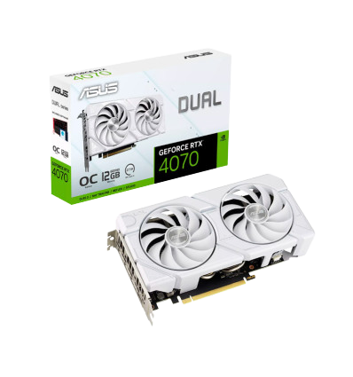 Asus Dual GeForce RTX 4070 EVO White OC Edition 12GB GDDR6X DLSS3 - Tarjeta gráfica para SFF