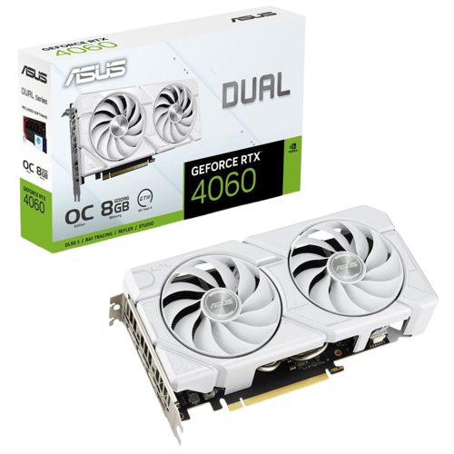 Asus Dual GeForce RTX 4060 EVO White OC Edition 8GB GDDR6 DLSS3 - Tarjeta gráfica
