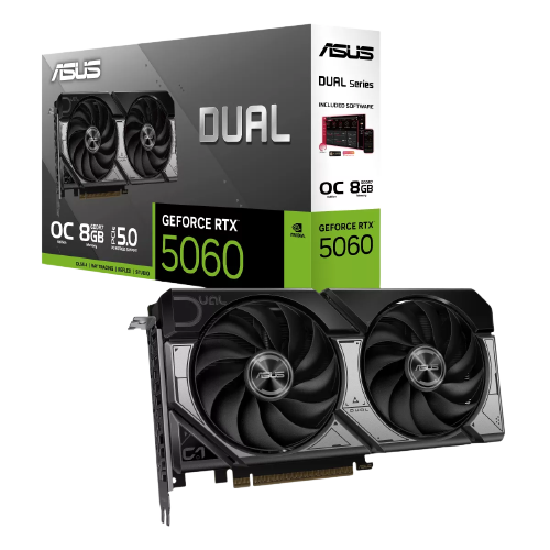 ASUS Dual GeForce RTX 5060 OC Edition 8GB GDDR7 DLSS4 1*HDMI/3*DisplayPort PCi Ex 5.0 16x