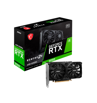 MSI RTX 3050 Ventus 2X OC Edition 6GB GDDR6 - Tarjeta gráfica
