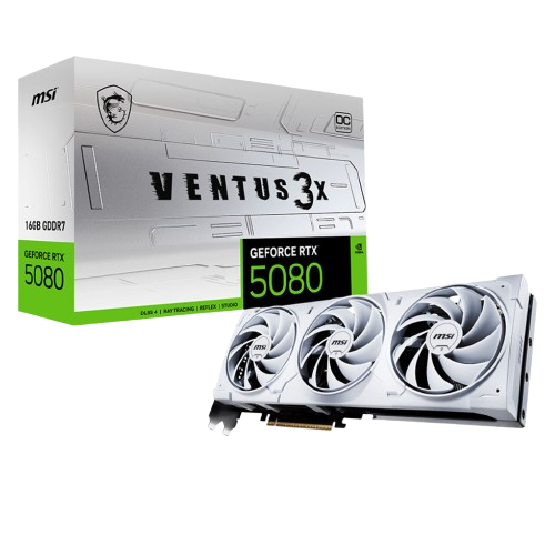 MSI GeForce RTX 5080 VENTUS 3X OC 16GB Video Card - White