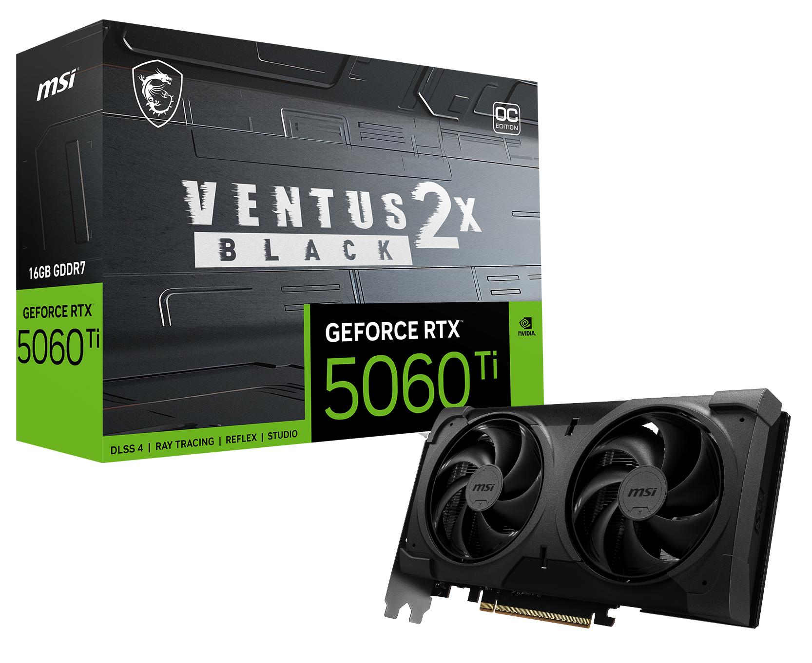 MSI GeForce RTX 5060 Ti 16G VENTUS 2X OC BLACK PLUS