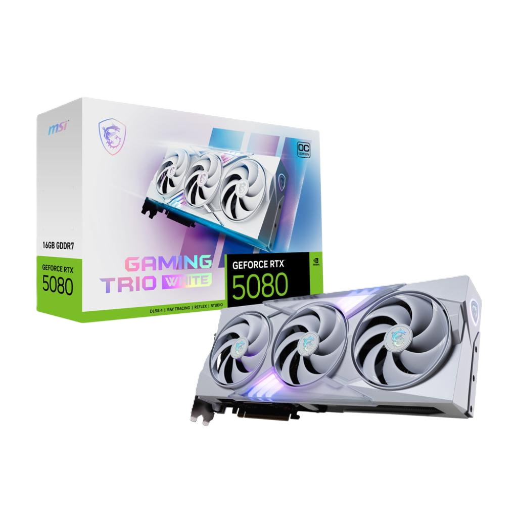 MSI GeForce RTX 5080 Gaming Trio OC 16GB GDDR7 - White