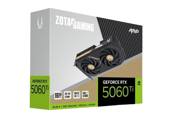 ZOTAC GAMING GeForce RTX 5060 Ti 16GB AMP DLSS 4 GDDR7 128-bit 28 Gbps CI Express 5.0 ZT-B50620F-10M