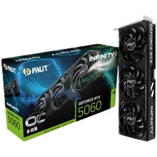 Placa de Vídeo Palit NVIDIA GeForce RTX 5060 Infinity 3 OC, 8GB, GDDR7, DLSS, Ray Tracing, NE75060T19P1-GB2063S