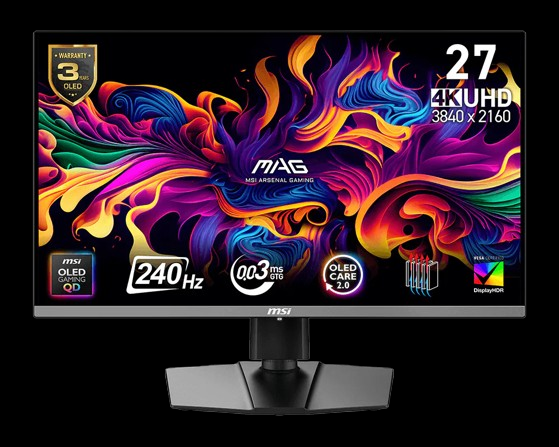 MSI MAG 272UP QD-OLED X24 26.5' QD-OLED UHD 240Hz Gaming Monitor